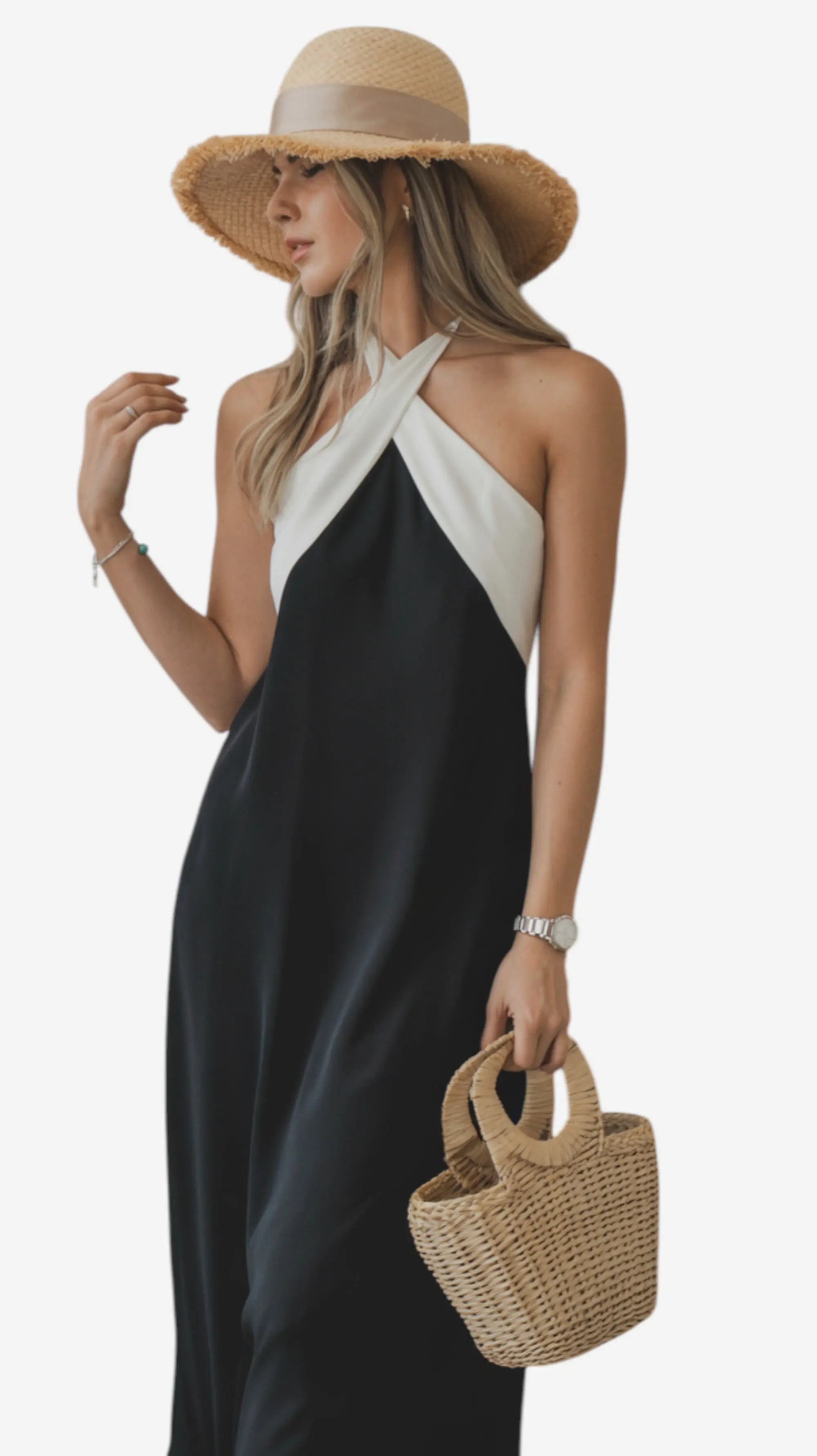 María - Vestido Chic con Espalda Descubierta y Cuello Cruzado Alba Madrid