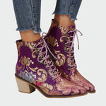 Zapatos de cuero con flores Alba Madrid