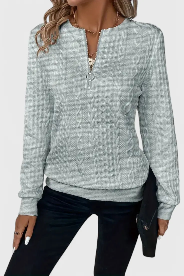 Zoey Jersey de Punto con Cremallera Suave Alba Madrid