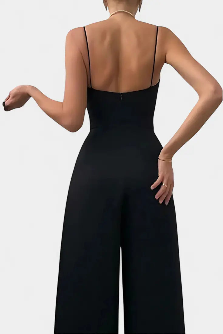 Romily Mono Sexy con Tirantes y Pierna Ancha Elegante Alba Madrid