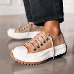 Elina - Zapatos Cómodos Con Tacón Grueso Lona Estilo Urbano Alba Madrid