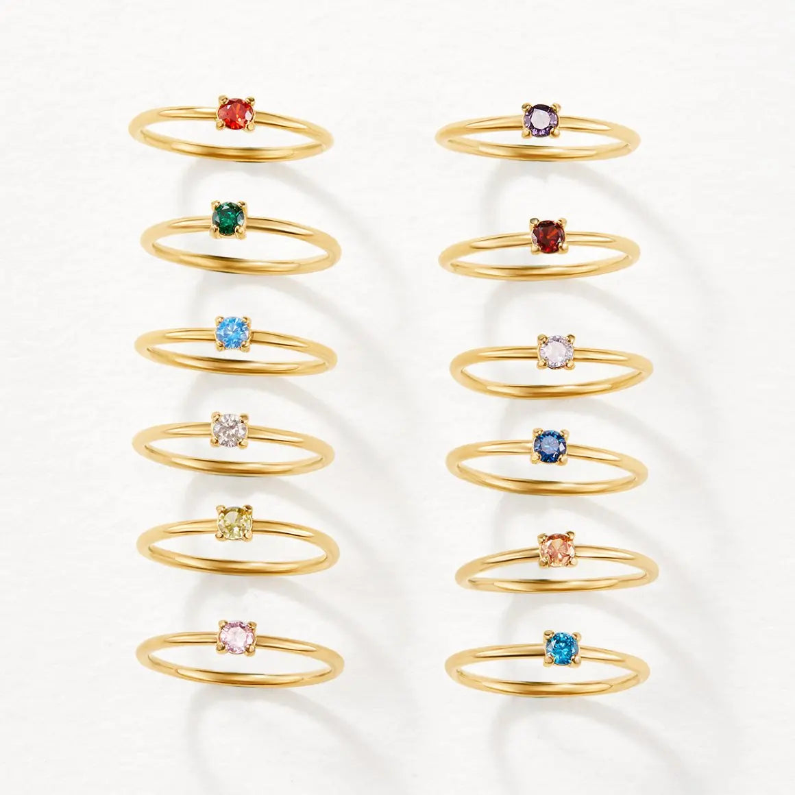 Anillos de oro con piedra de nacimiento Alba Madrid