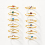 Anillos de oro con piedra de nacimiento Alba Madrid