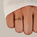 Anillos de oro con piedra de nacimiento Alba Madrid