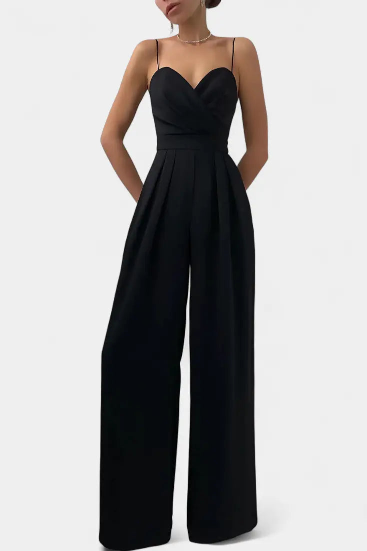 Romily Mono Sexy con Tirantes y Pierna Ancha Elegante Alba Madrid