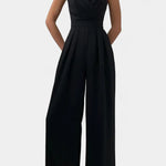 Romily Mono Sexy con Tirantes y Pierna Ancha Elegante Alba Madrid