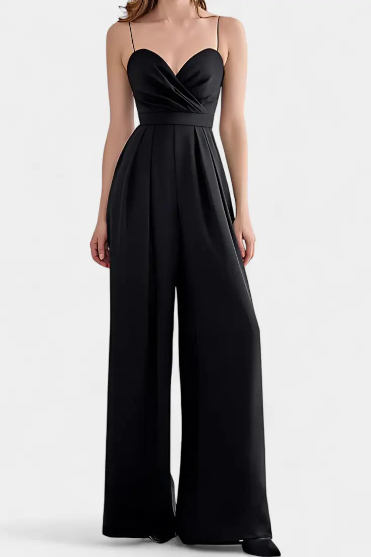 Romily Mono Sexy con Tirantes y Pierna Ancha Elegante Alba Madrid