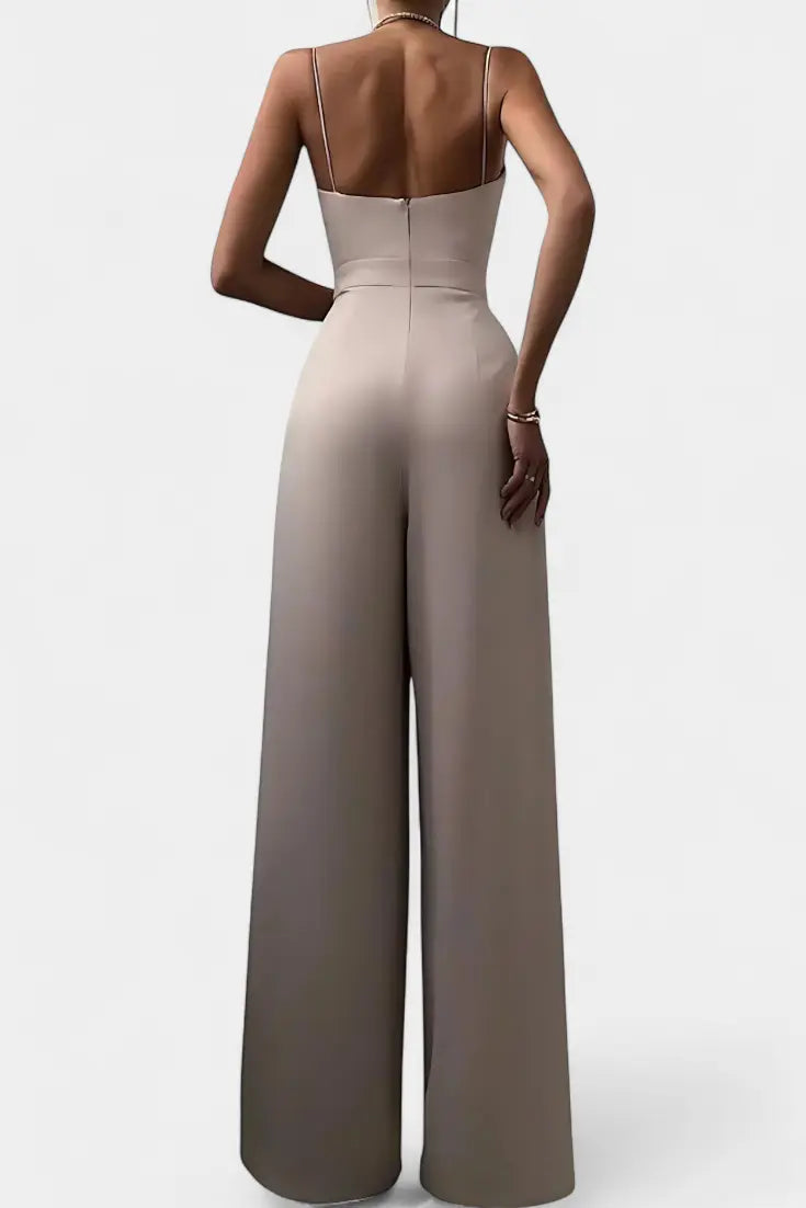 Romily Mono Sexy con Tirantes y Pierna Ancha Elegante Alba Madrid