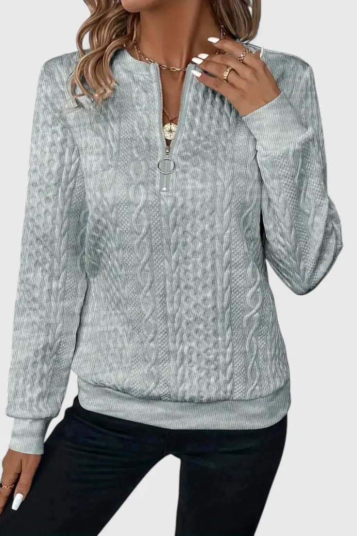 Zoey Jersey de Punto con Cremallera Suave Alba Madrid