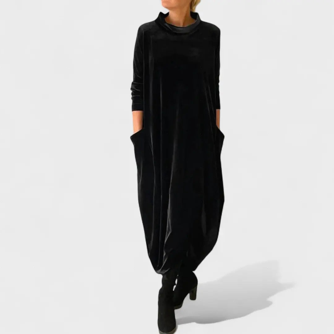 Zoe | Elegante Vestido de Terciopelo con Bolsillos Alba Madrid