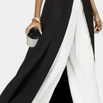 Alicia Conjunto Bicolor Elegante sin Mangas con Pantalones Anchos Alba Madrid
