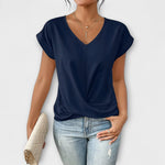Elena | Blusa con escote en V y detalle de botón Alba Madrid