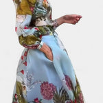 Sanne Conjunto Elegante Estampado de Camisa y Pantalón Fluido Alba Madrid