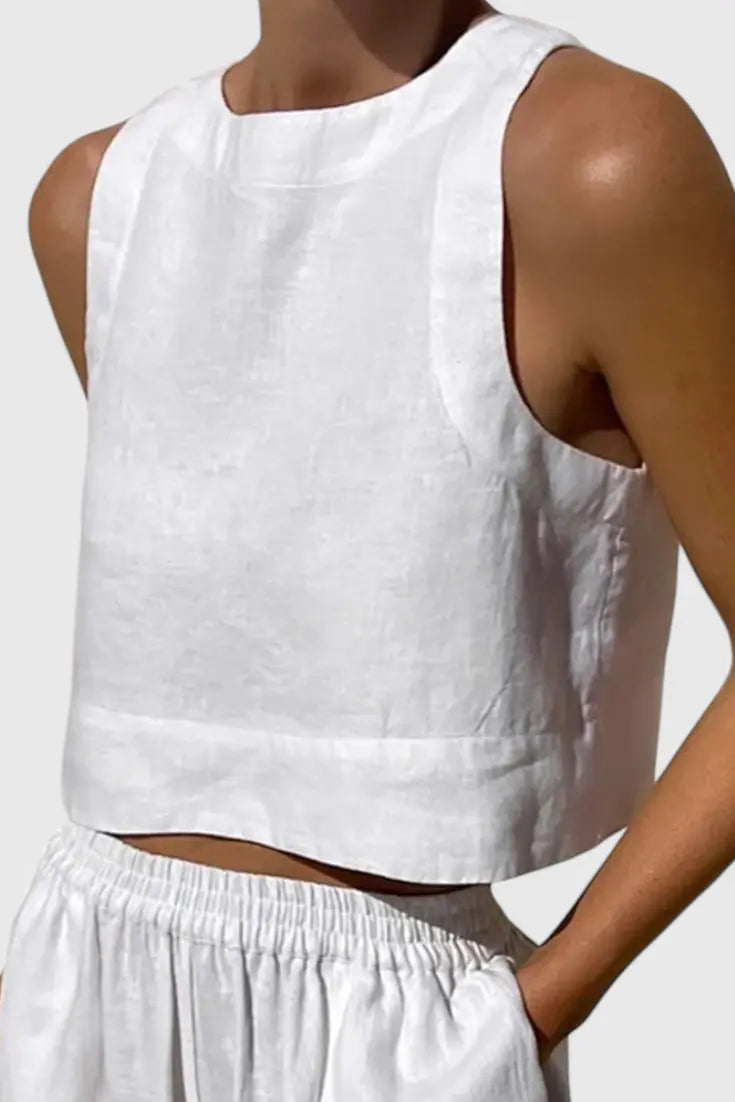 Avelina Conjunto Minimalista en Algodón y Lino Ligero Alba Madrid