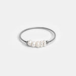 Anillo de plata con perlas de agua dulce clásico Alba Madrid