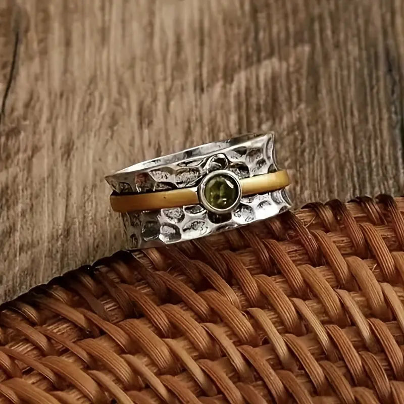 Anillo de zirconia verde elegante Alba Madrid