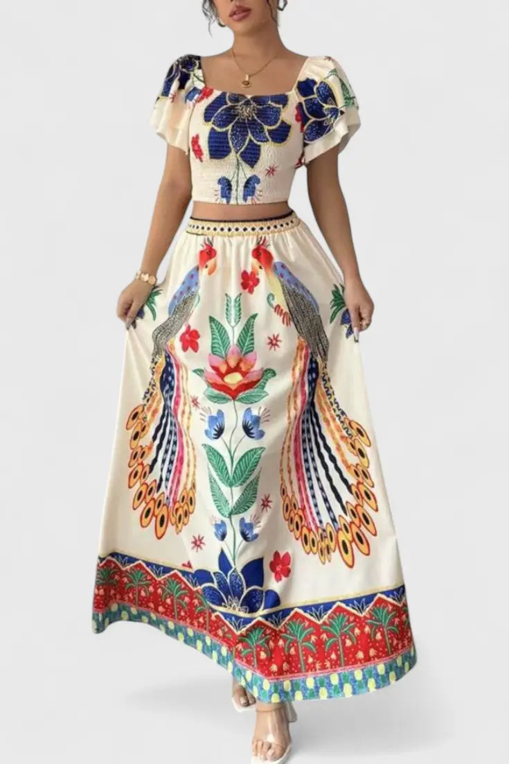 Itzel Conjunto Bohemio con Estampado Étnico Alba Madrid
