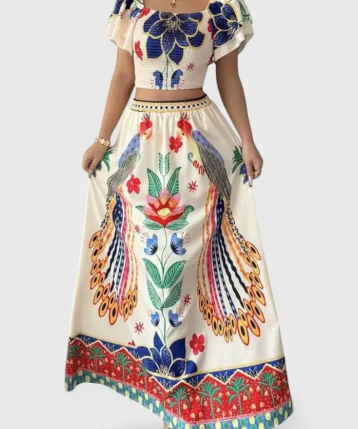 Itzel Conjunto Bohemio con Estampado Étnico Alba Madrid