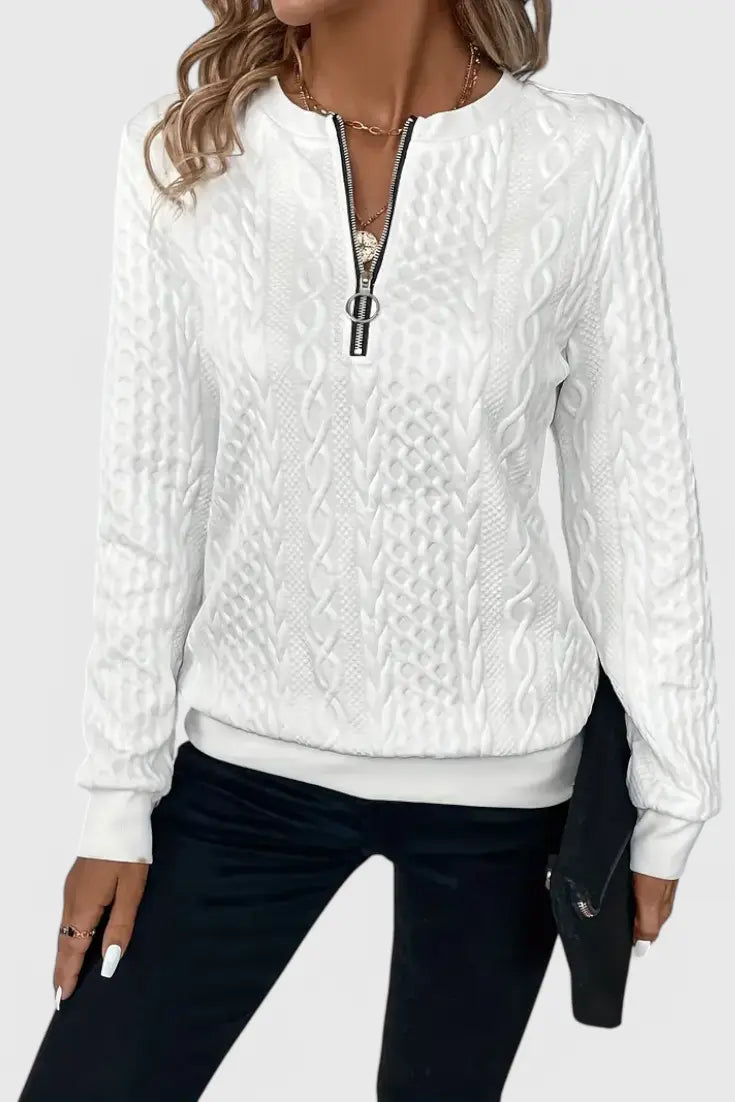 Zoey Jersey de Punto con Cremallera Suave Alba Madrid