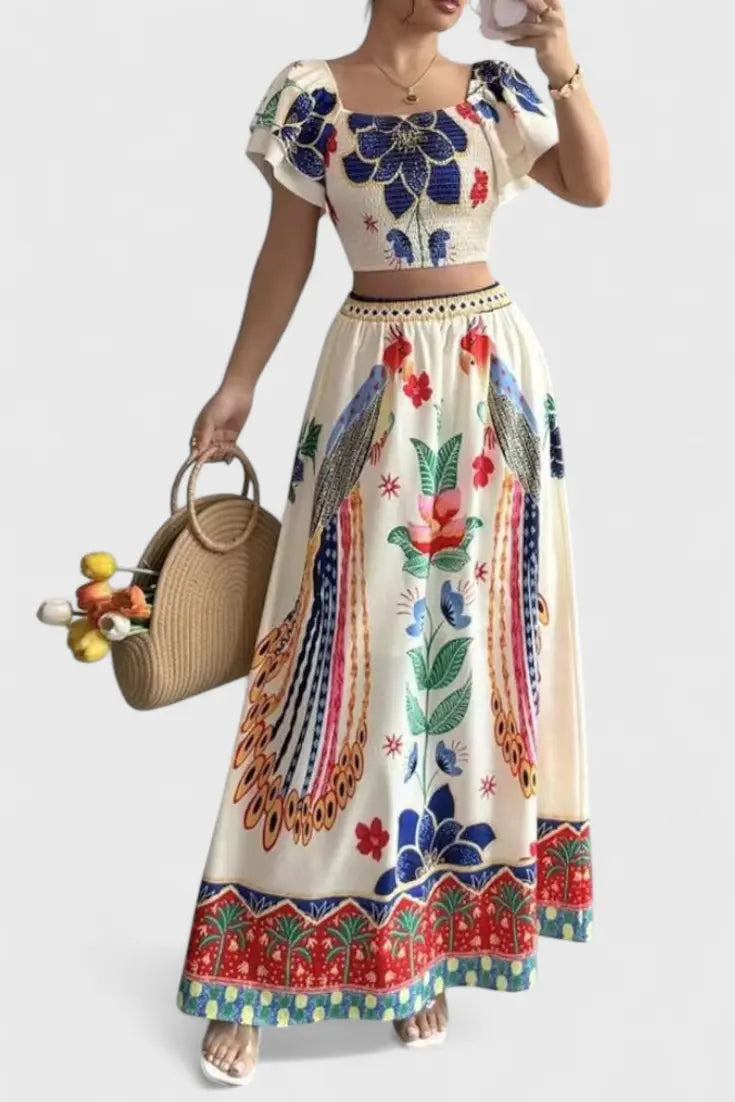 Itzel Conjunto Bohemio con Estampado Étnico Alba Madrid