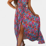 Patricia - Largo vestido cruzado con diseño floral Alba Madrid