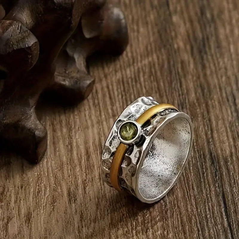 Anillo de zirconia verde elegante Alba Madrid