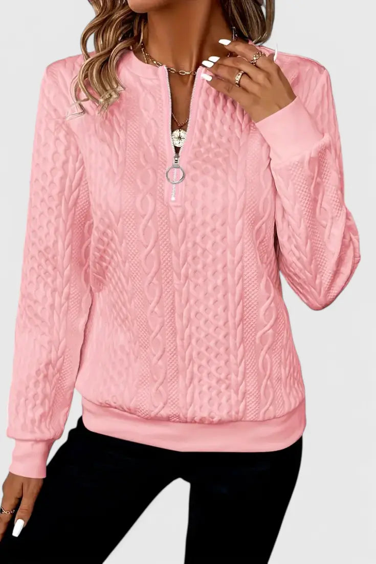 Zoey Jersey de Punto con Cremallera Suave Alba Madrid
