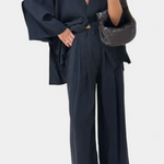 Eli Conjunto Oversize de Top con Cuello en V y Pantalón Recto Alba Madrid