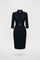 Nora | Vestido Negro con Cinturón y Cuello Mandarin Alba Madrid