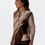 Valeria Brisa™ – Sudadera con Cremallera Cuarto y Estampado Abstracto Alba Madrid