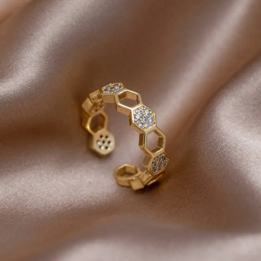 Cinthia - Anillo de oro y cristal Alba Madrid