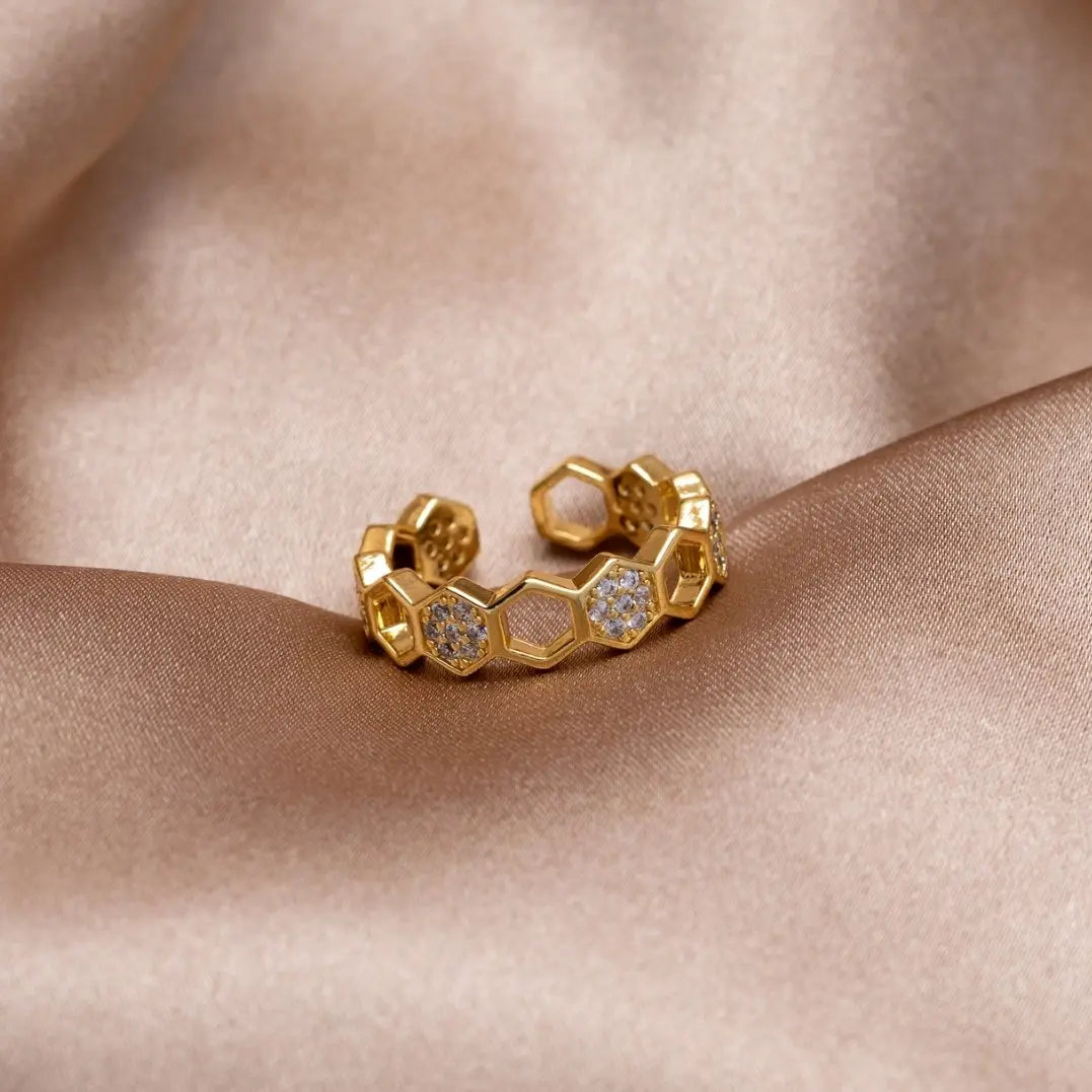 Cinthia - Anillo de oro y cristal Alba Madrid