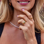 Anillo de cristal verde de Arizona Alba Madrid