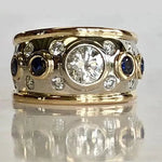 Anillo Vintage de Incrustación de Oro y Circonita Alba Madrid