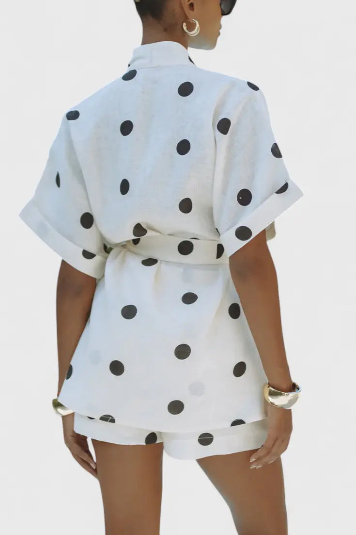 Avila Conjunto de Kimono con Nudo y Shorts con Lunares Alba Madrid