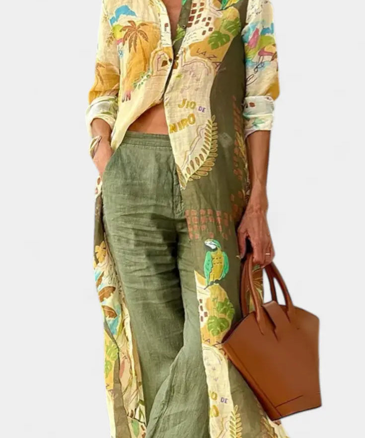 Melvina Conjunto Coordinado de Lino con Estilo Atemporal Alba Madrid