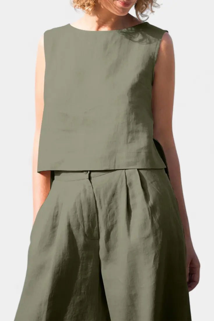 Yvanne Conjunto Vintage Sin Mangas de Verano Alba Madrid