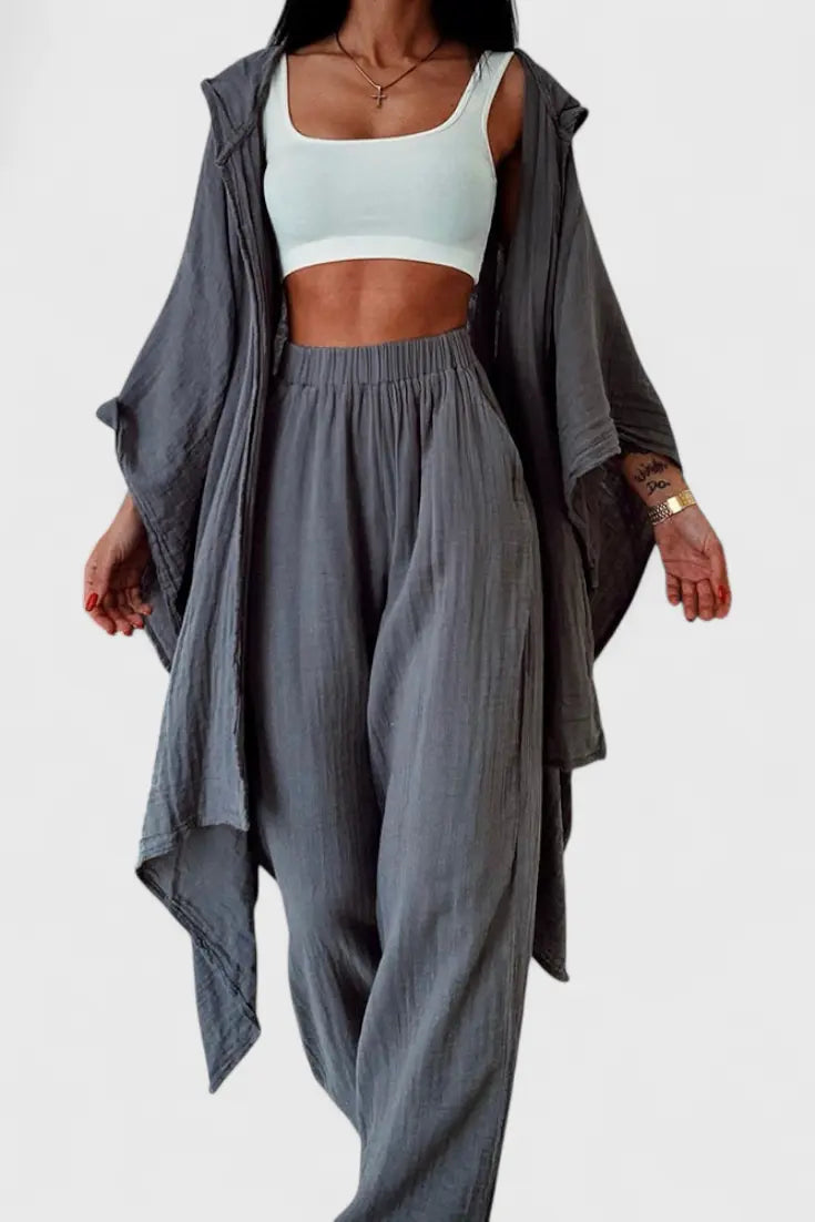 Henley Conjunto Casual de Dos Piezas con Cárdigan Alba Madrid