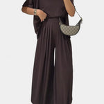 Trista Conjunto Casual de Top Suave y Pantalones de Pierna Ancha Alba Madrid