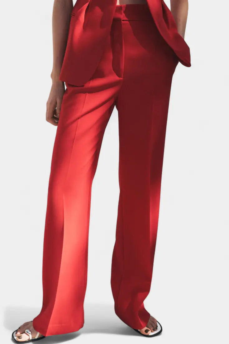 Carlen - Conjunto Clásico de Chaleco con Cinturón y Pantalón de Pierna Ancha Alba Madrid