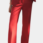 Carlen - Conjunto Clásico de Chaleco con Cinturón y Pantalón de Pierna Ancha Alba Madrid