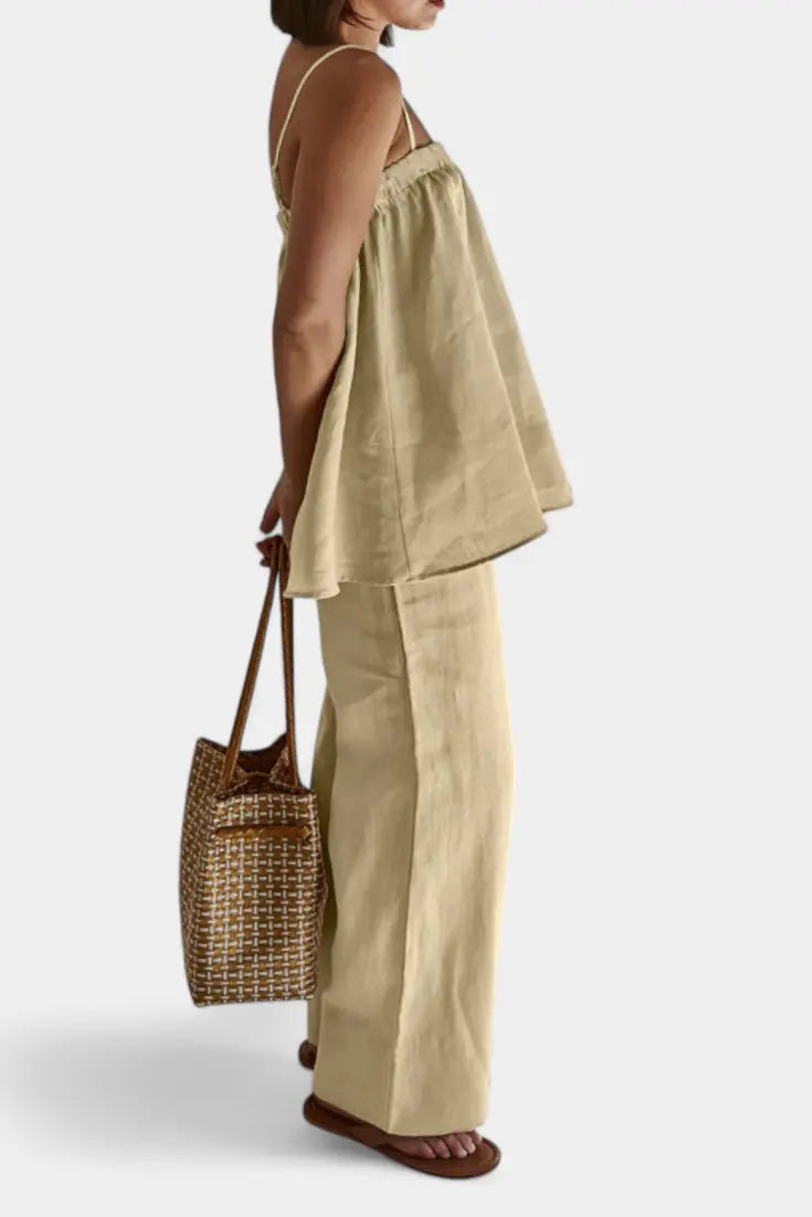 Lía Conjunto de Verano con Top Suelto y Pantalón Fluido Alba Madrid