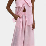 Oriana Conjunto Strapless con Falda de Abertura en Color Liso Alba Madrid