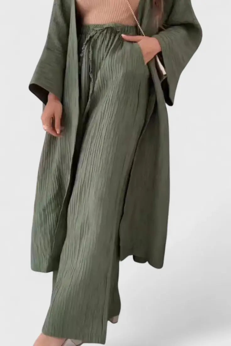 Caspian Conjunto Relajado de Dos Piezas con Kimono Largo Alba Madrid