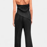 Pilarica Conjunto Plisado con Top Asimétrico Halter y Pantalón Fluido Alba Madrid