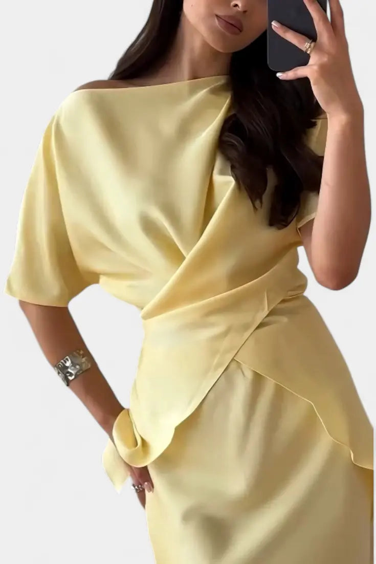 Veleda Conjunto de Top con Tiras Cruzadas y Falda Fluida Alba Madrid