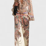 Finely Conjunto con Blusa de Volantes y Estampado Vintage Paisley Alba Madrid