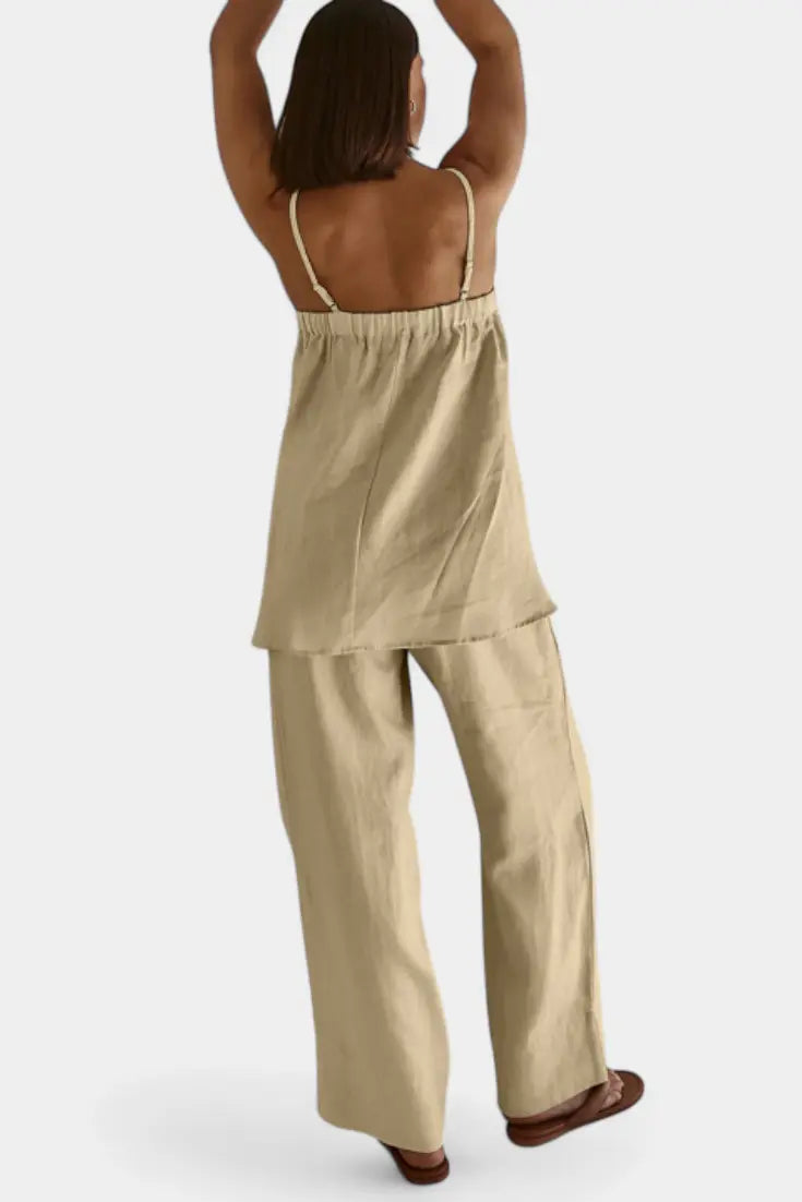 Lía Conjunto de Verano con Top Suelto y Pantalón Fluido Alba Madrid