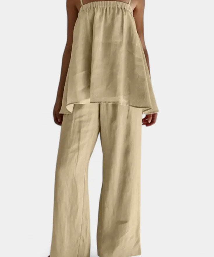Lía Conjunto de Verano con Top Suelto y Pantalón Fluido Alba Madrid