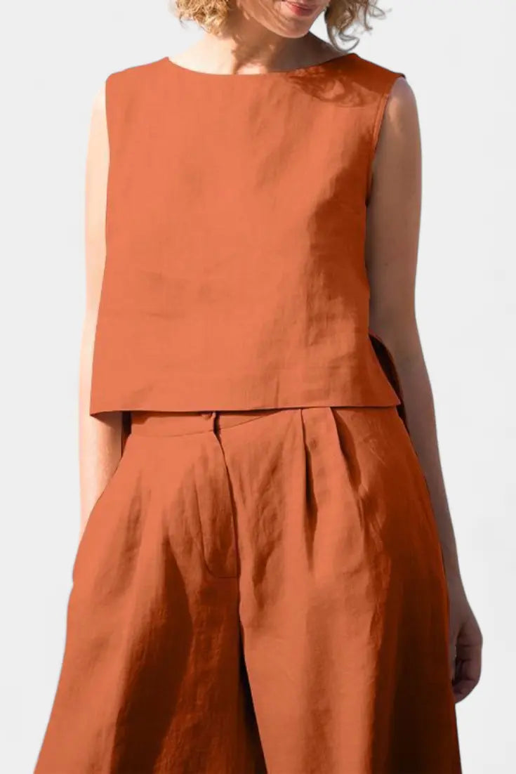 Yvanne Conjunto Vintage Sin Mangas de Verano Alba Madrid